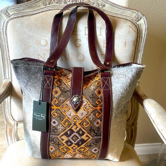MYRA-REGENT LEATHER & HAIRON BAG - Picture 1 of 5